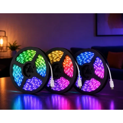 Kit Banda Led Rgb 15 Metri 3x5 Metri cu Telecomanda