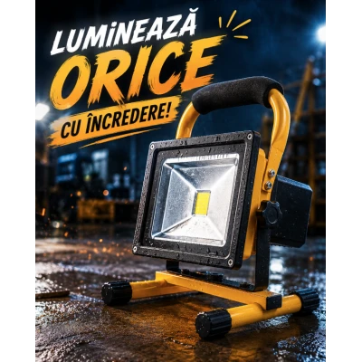 Proiector 30W LED SMD  portabil lampa de lucru cu acumulatori reincarcabili XL