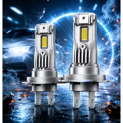 Set 2 becuri auto LED FQ5 H7 cu ventilator 12V putere 180W culoare 6000K 2 SMD 10000LM/bec