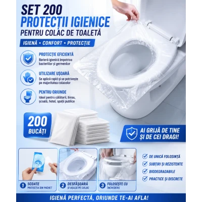 Set 200 protectii igienice pentru colac de toaleta