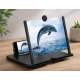 Lupa telefon 12" din PLASTIC  / Ecran de marire a telefonului / Ecran 3D Suport pliabil NEGRU