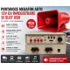 Portavoce-megafon auto 12V cu inregistrare si slot USB 40W  Rosie Dreptunghiulara 