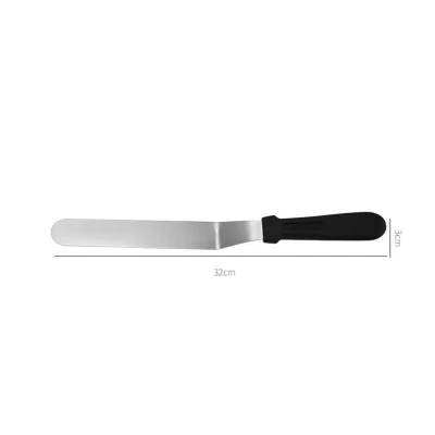 Set 2 Spatule pentru torturi 27x3cm inox negre