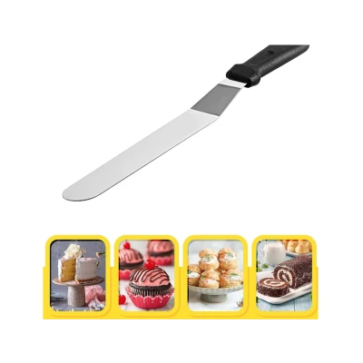 Set 2 Spatule pentru torturi 27x3cm inox negre