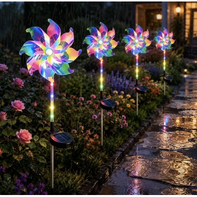 Set 2 Lampi solare decorative tip Morisca LED Multicolor cu schimbare automata a culorilor