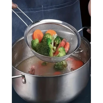 Set 3 strecuratori fine din inox cu maner dimensiuni diferite
