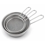 Set 3 strecuratori fine din inox cu maner dimensiuni diferite
