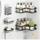 Set 5 Organizatoare pentru baie de colt montare fara gaurire Autoadezive 