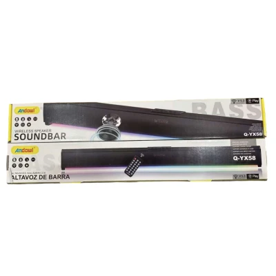 Bara de sunet wireless bluetooth cu iluminare RGB si telecomanda Andowl Q YX58