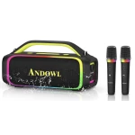 Boxa wireless Bluetooth cu 2 microfoane si iluminare RGB Andowl Q YX64