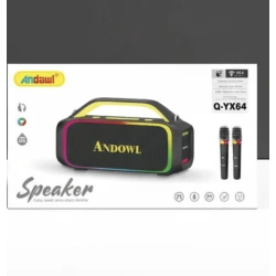 Boxa wireless Bluetooth cu 2 microfoane si iluminare RGB Andowl Q YX64