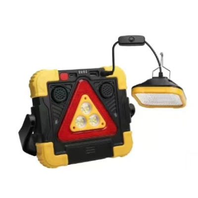 Lampa multifunctionala COBA CB 7138 panou solar triunghi de avertizare lumina COB si Magnet