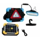 Lampa multifunctionala COBA CB 7138 panou solar triunghi de avertizare lumina COB si Magnet