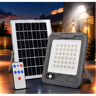 Proiector solar LED COBA CB T106 putere 800W panou solar separat senzor de miscare telecomanda