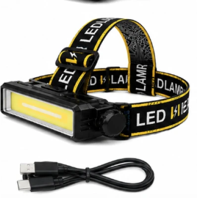 Lanterna de cap LED COB CB T144 reincarcabila USB Type C 3 moduri de Iluminare