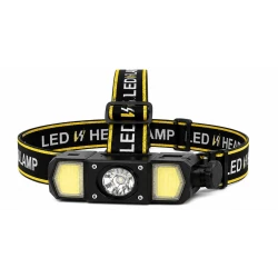 Lanterna de cap LED CB T146 reincarcabila USB Type C 3 moduri de Iluminare LED central + COB laterale