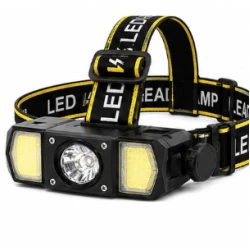 Lanterna de cap LED CB T146 reincarcabila USB Type C 3 moduri de Iluminare LED central + COB laterale