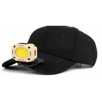 Lanterna de cap CB WK08A reincarcabila USB Type C LED COB banda elastica si clema pentru sapca 3 Moduri de Iluminare