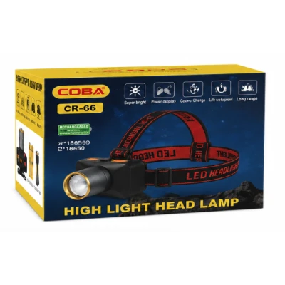 Lanterna de cap CB 665 TG reincarcabila USB Zoom reglabila afisaj digital baterie
