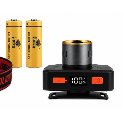 Lanterna de cap CB 665 TG reincarcabila USB Zoom reglabila afisaj digital baterie