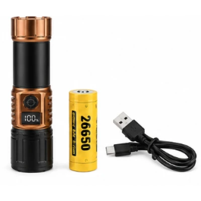 Lanterna de mana profesionala COBA F048 1 Zoom telescopic Power Bank Afisaj Digital 1000 lm