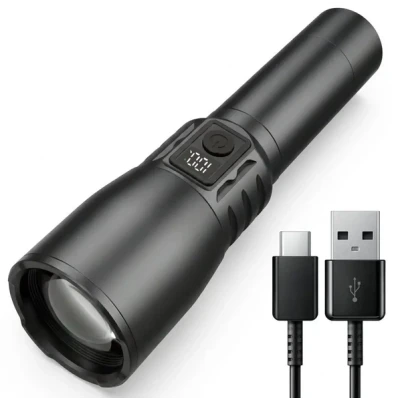 Lanterna LED de mana profesionala COBA CB X86 1 cu Power Bank Afisaj Digital