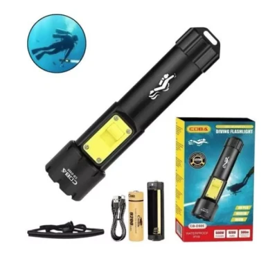 Lanterna de scufundari COBA CB 505D LED XHP50 + COB reincarcabila USB Type C Impermeabila