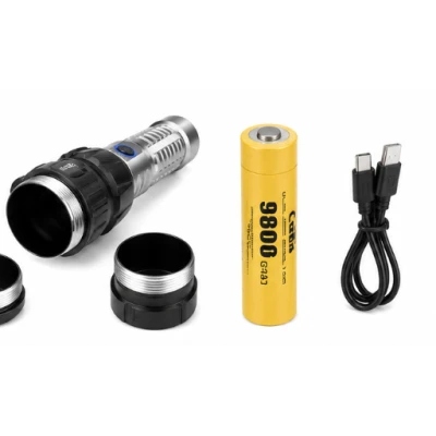 Lanterna de mana profesionala COBA CB G712 cu Power Bank Zoom Reglabil 30W de 26cm