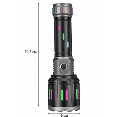 Lanterna de mana LED Profesionala COBA CB G683 de 80W Acumulator 26650 USB Power Bank Raza pana la 1000m
