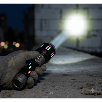Lanterna de mana LED Profesionala COBA CB G683 de 80W Acumulator 26650 USB Power Bank Raza pana la 1000m