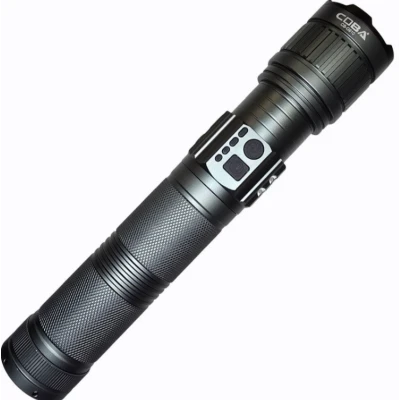 Lanterna LED Profesionala COBA CB G910 Zoom Telescopic 5 culori de lumina corp din aluminiu