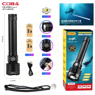 Lanterna LED Profesionala pentru Scufundari COBA CB D508 XHP P70 de 1200 Lumeni IPX8 pana la 30m