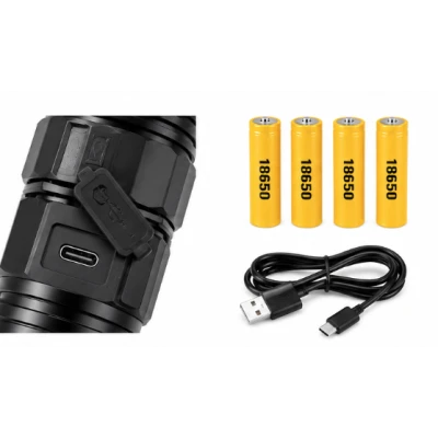 Lanterna de mana LED Profesionala COBA CB 2508 de 1500W 40000mAh 3000m Raza LED Principal + Lumina Laterala