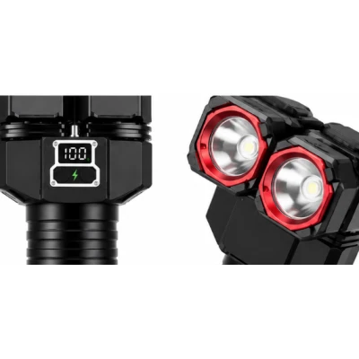 Lanterna de mana LED Profesionala COBA CB 2508 de 1500W 40000mAh 3000m Raza LED Principal + Lumina Laterala