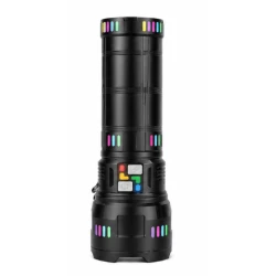 Lanterna LED COBA CB W518 de 3000m raza zoom telescopic power bank afisaj digital corp din aluminiu