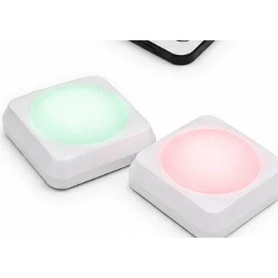 Set 2 Lampi LED RGB COBA CB S8023 cu telecomanda 16 Culori 300 Lumeni iluminare wireless montare adeziva