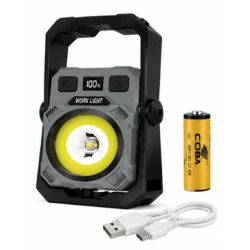 Mini lampa LED COBA CB G21S reincarcabila USB magnet afisaj digital 3 Moduri Iluminare