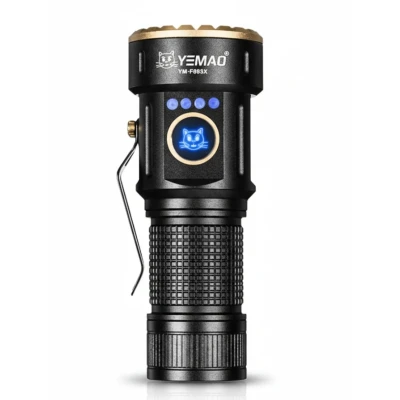 Lanterna de mana YEMAO YM F883X de 3000 lm Display Digital Zoom Telescopic Magnet