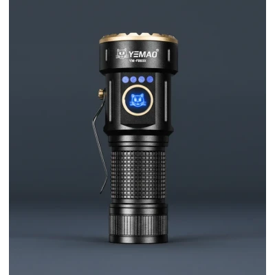 Lanterna de mana YEMAO YM F883X de 3000 lm Display Digital Zoom Telescopic Magnet