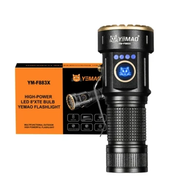 Lanterna de mana YEMAO YM F883X de 3000 lm Display Digital Zoom Telescopic Magnet