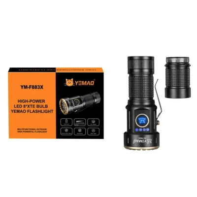 Lanterna de mana YEMAO YM F883X de 3000 lm Display Digital Zoom Telescopic Magnet