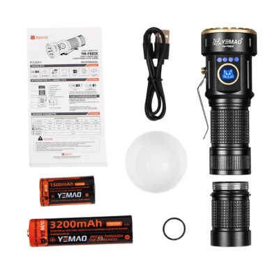 Lanterna de mana YEMAO YM F883X de 3000 lm Display Digital Zoom Telescopic Magnet