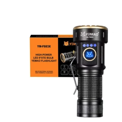 Lanterna de mana YEMAO YM F883X de 3000 lm Display Digital Zoom Telescopic Magnet