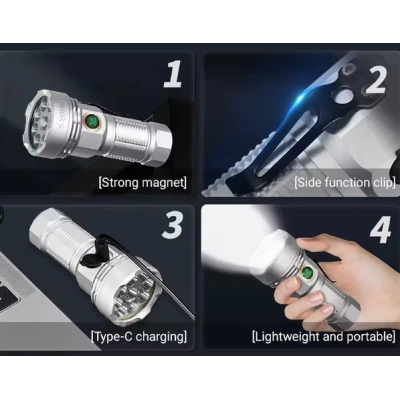 Mini Lanterna LED de mana YEMAO YM F809X de 3500 lm Zoom Telescopic 6 Moduri Iluminare