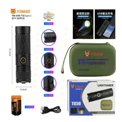 Lanterna de mana LED YEMAO TG50 YM G60 puternica raza lunga