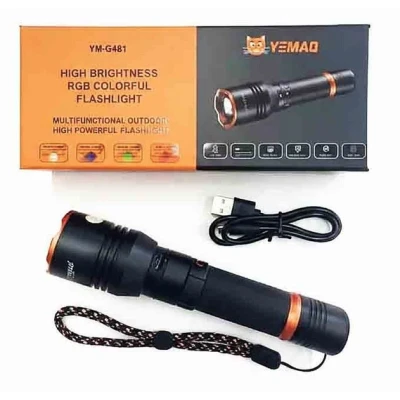 Lanterna de mana LED YEMAO YM G481 RGB Multicolor 4 Moduri de Iluminare