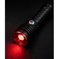 Lanterna de mana LED YEMAO YM G236 TG de 50W cu Zoom Reglabil RGB USB Corp Metalic