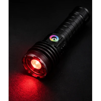 Lanterna de mana LED YEMAO YM G236 TG de 50W cu Zoom Reglabil RGB USB Corp Metalic