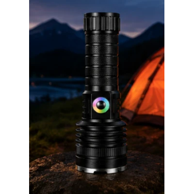 Lanterna de mana LED YEMAO YM G236 TG de 50W cu Zoom Reglabil RGB USB Corp Metalic