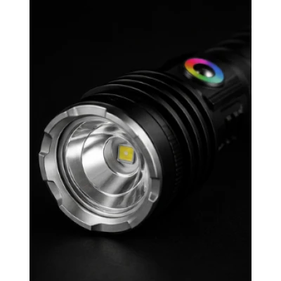 Lanterna de mana LED YEMAO YM G236 TG de 50W cu Zoom Reglabil RGB USB Corp Metalic
